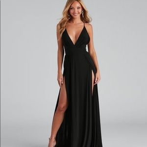 Brie Double Slit A-Line Formal Dress
